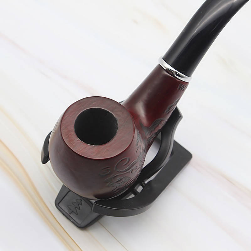 Solid Wooden Classic Smoking Bent Pipes With Beautiful Carve Patterns Tobaccos Pipes...