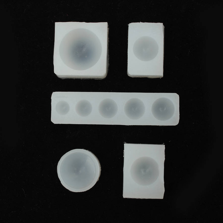 5pcs/Set Half Round Silicon Mould For Epoxy Resin Jewelry Decorative Craft