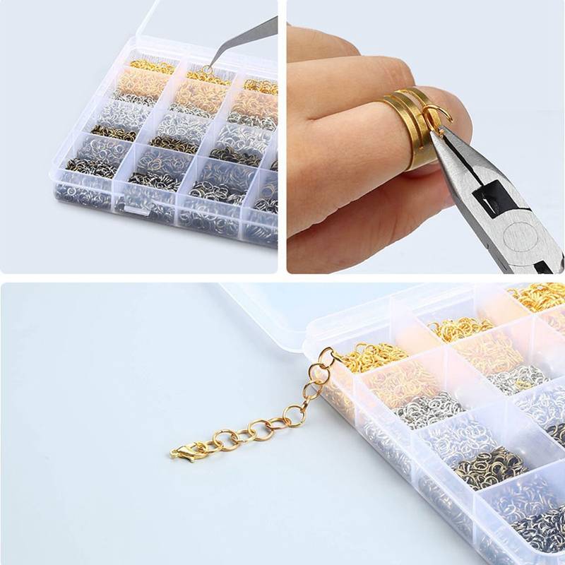 3143Pcs DIY Jewelry Findings Jewelry Making Starter Kit With Open Jump Rings Lobster Clasps, Jewelry