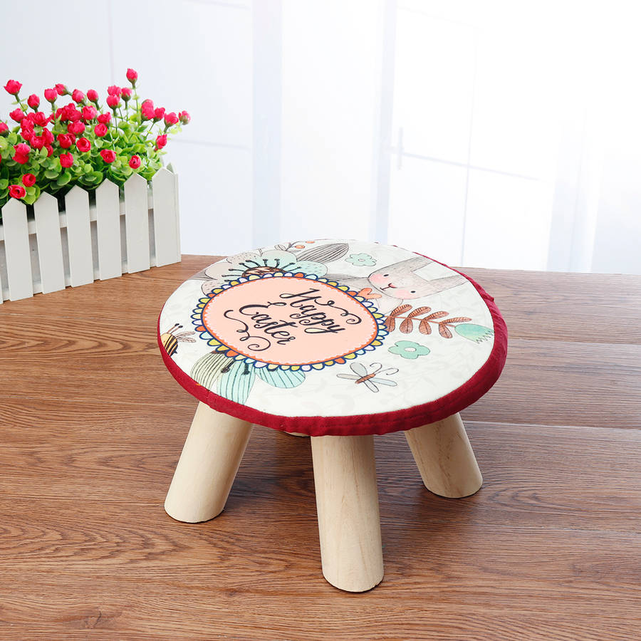 RANDOM DESIGN Soft Cushion Sitting Stool / Chair with Removable Cushion Cover