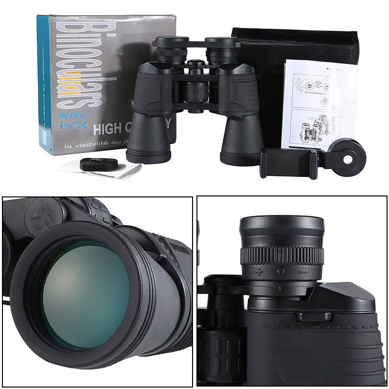 LUXUN 20x50 Binocular Outdoor Waterproof Antifogging HD Light Night Vision Binoculars Camping Tra...