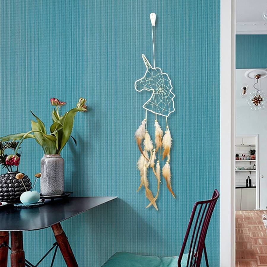 Unicornio Pendant Feather Dream Catcher Indian Crafts Wall Hanging