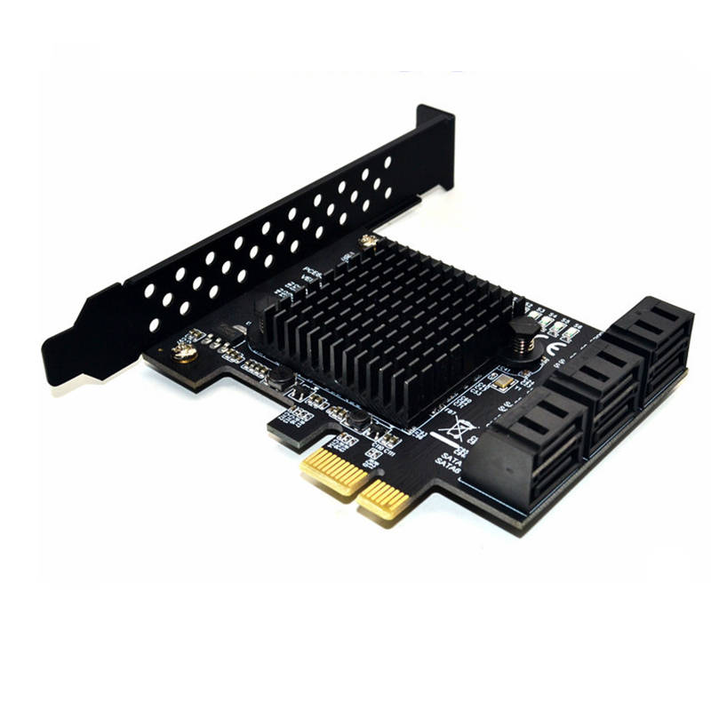 ITHOO PCE6SAT-M01 6 Ports SATA3.0 SSD PCI-E Expansion Card 6Gbps IPFS Hard Disk Adapter for Desktop