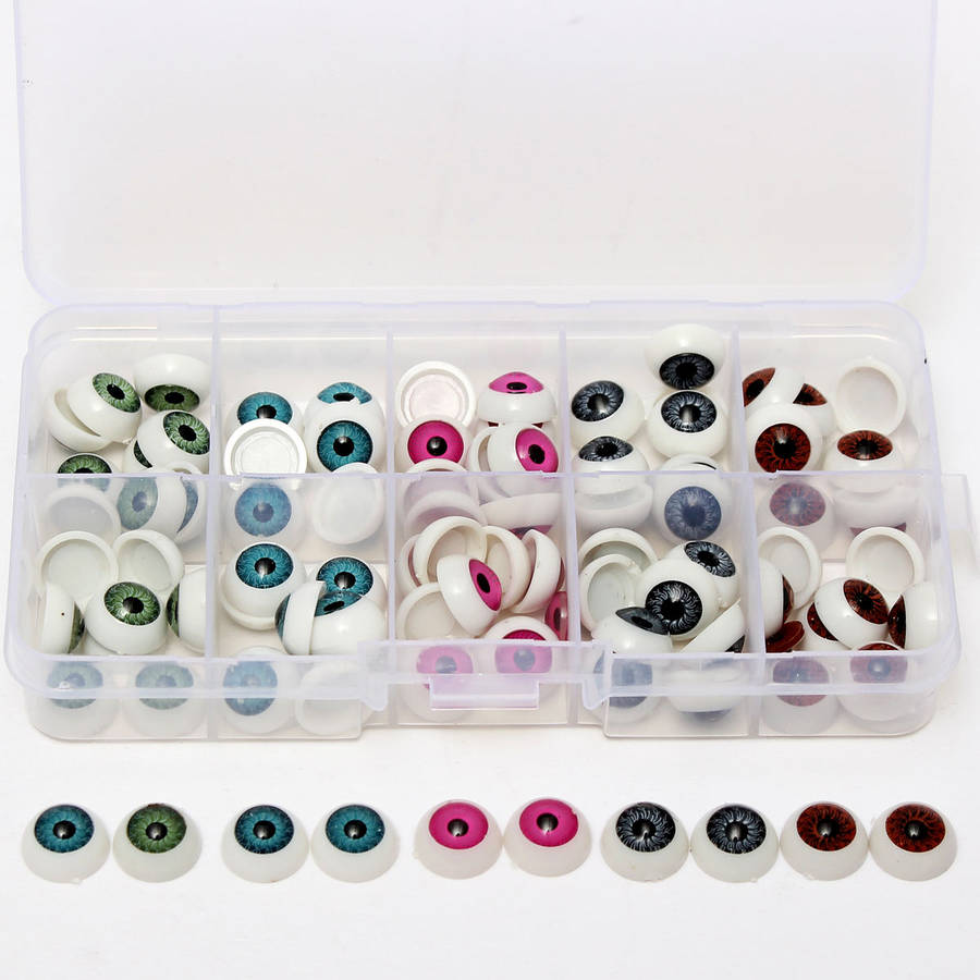 12mm Doll Eyeballs Half Round Acrylic Eyes for DIY Doll Bear Crafts Toys