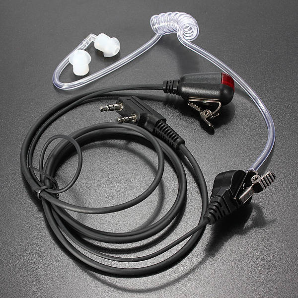 2 Pin Cool FBI Style Headset Earpiece for Kenwood Walkie Talkie