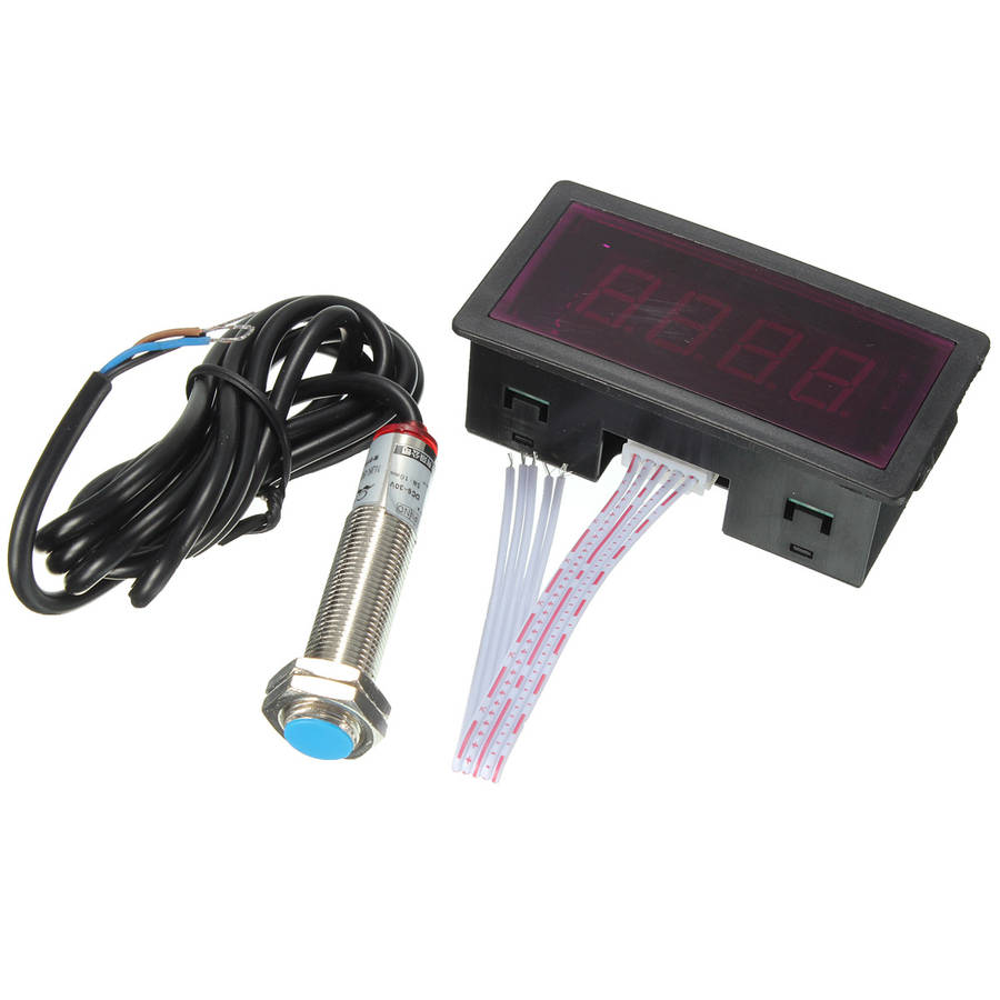 Red LED Tachometer RPM Speed Meter with Proximity Switch Sensor