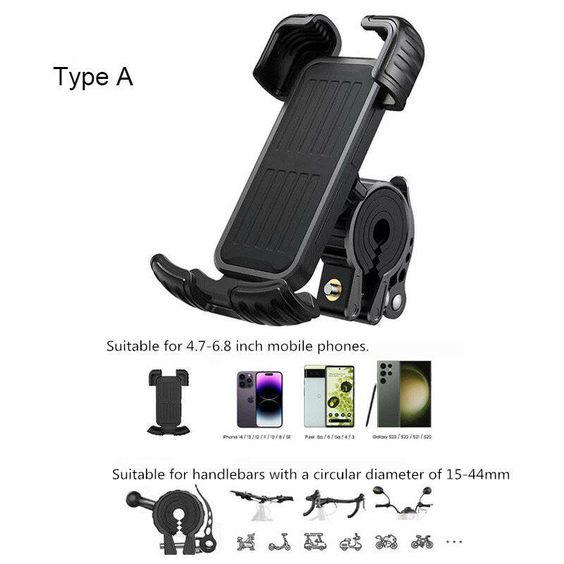 Type B - XANES YYS-443 Phone Holder 4.7"-6.8" Adjustable Phone Clip Stand Shockproof Portable Bike H