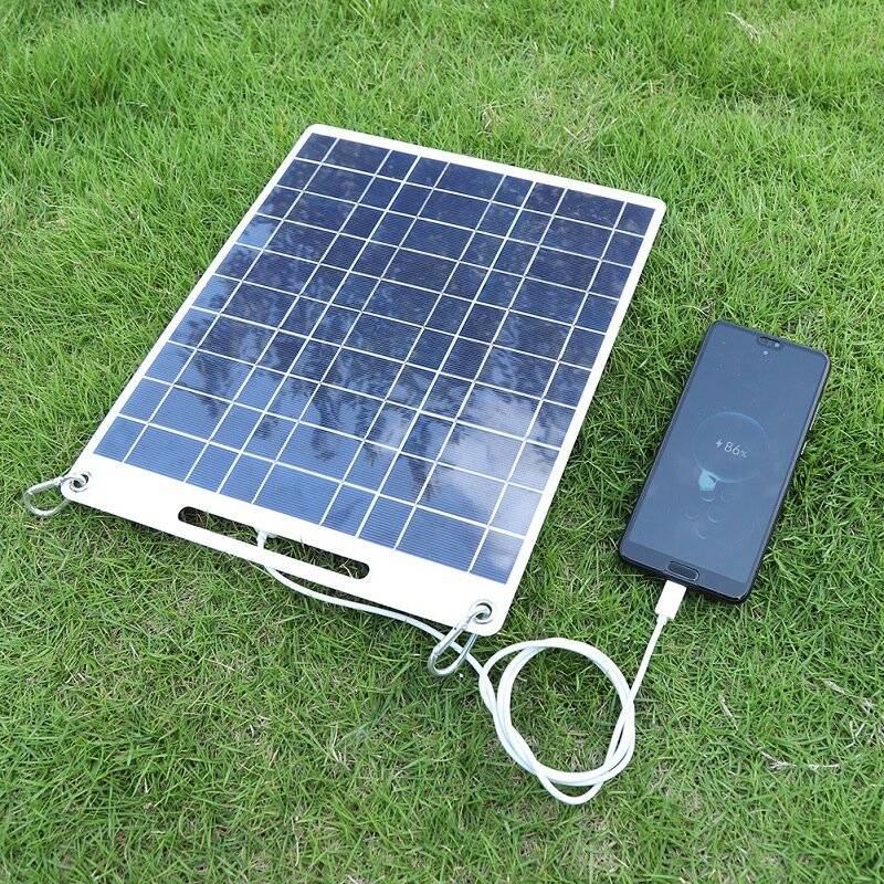 13W - Flexible Solar Panel 13W Portable Solar Charger Dual USB 5V Grade A Polycrystalline Silicon Li