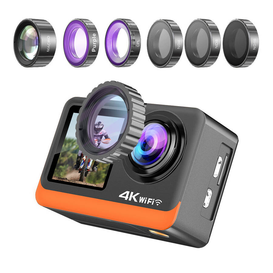 #1 - AUSEK 4K Sports Camera 2.0" Touch Screen with accessories Waterproof Action Camera HD Motorcycl