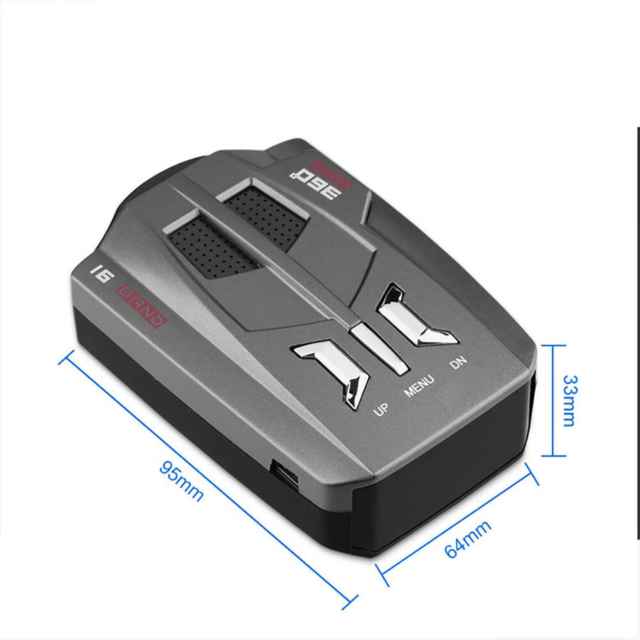 Black - Car Radar V9 360GPS Speed Police Safe Detector Voice Alert Laser 800m