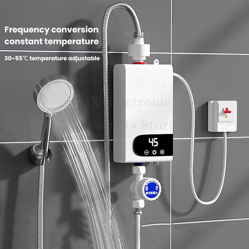 MROSAA 4500W Tankless Instant Electric Water Heater HD Touch Screen Shower System for Bathroom and K