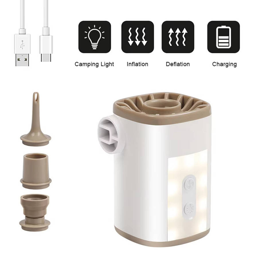 Khaki - IPRee Portable Wireless Air Pump for Swimming Rings Electric Air Pump 4.8kPa High Air Pressu