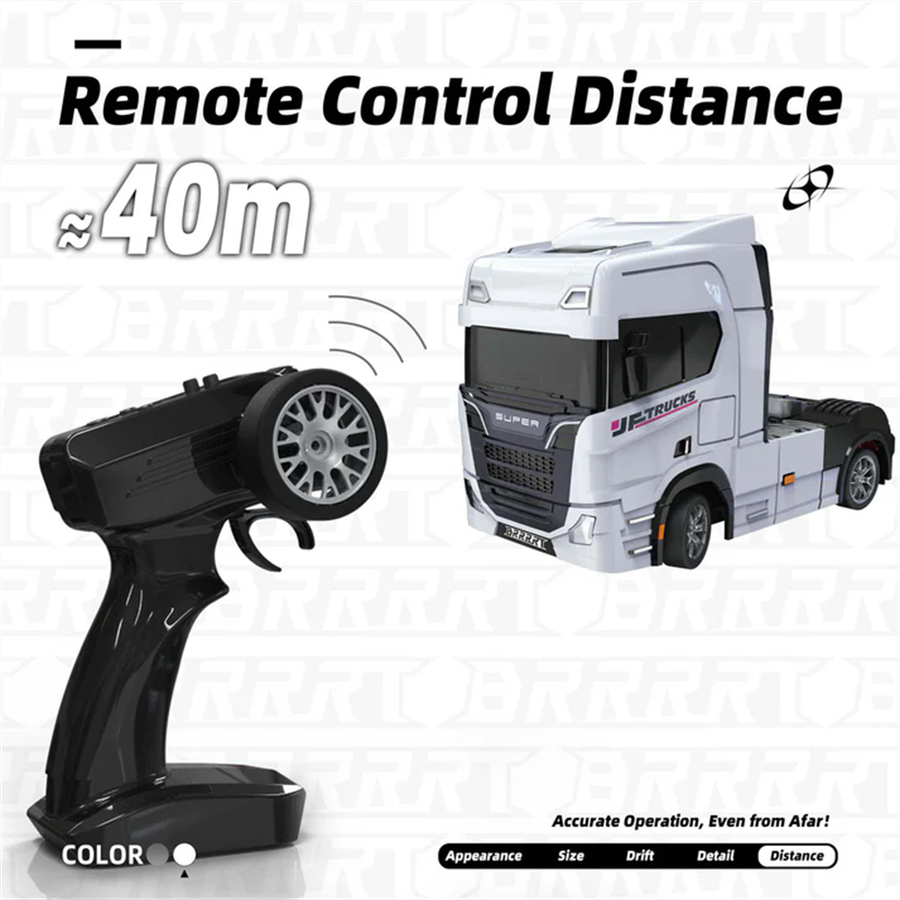 White - S917 RTR 1/43 2.4G 4WD Mini RC Car Tractor Semi Truck Built-In Gyro Full Proportional Drift