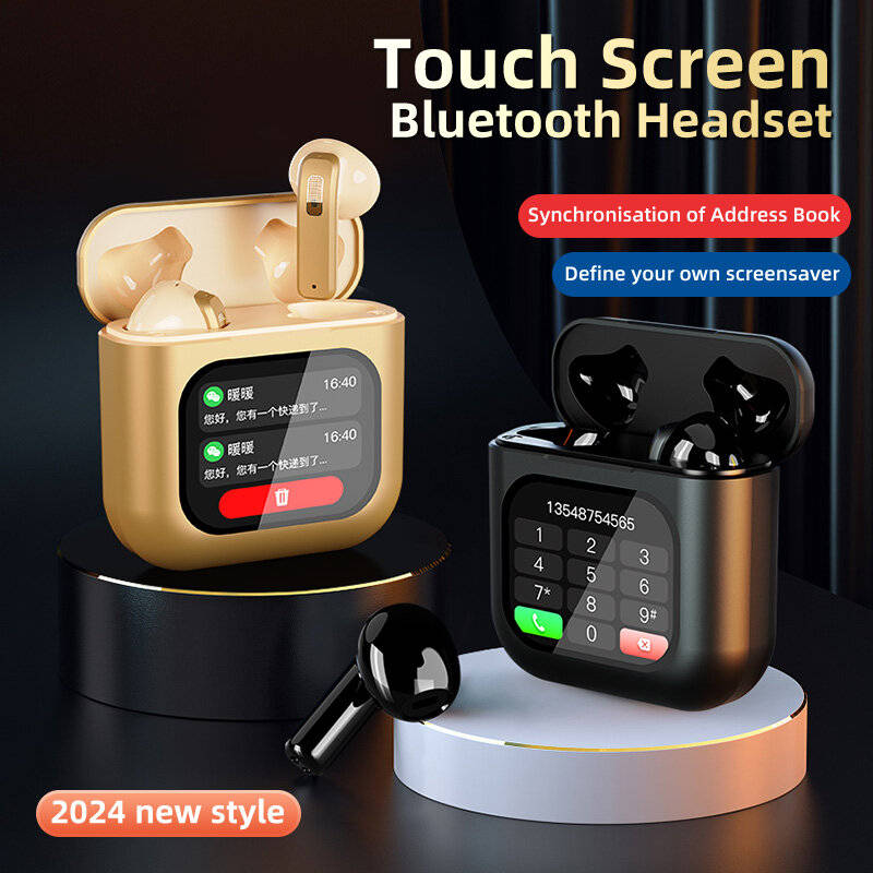 8GB RAM - K1 TWS bluetooth Earphone LCD Touch Screen Earbuds 8G Memory ENC HD Calls Low Latency Port