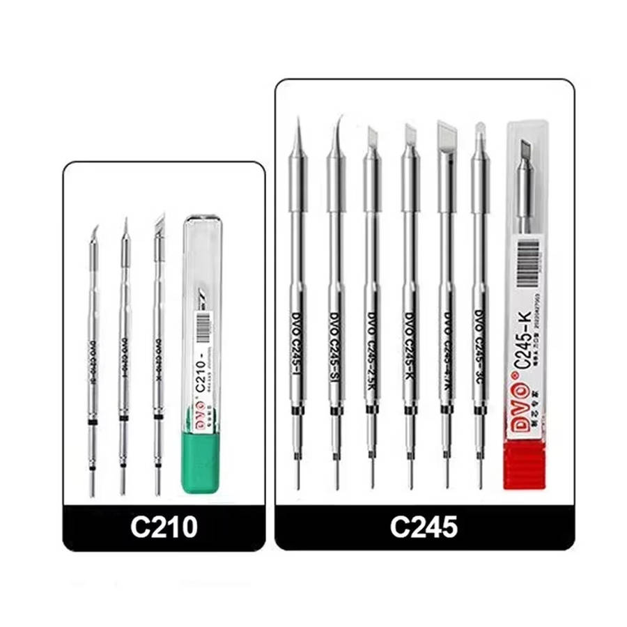 C245-K - C210 C245 Soldering Iron Tips for JBC Sugon Aifen Aixun Stations Red Copper Stainless Steel