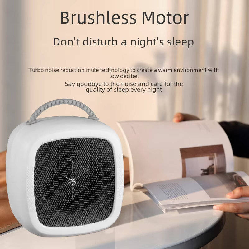 Yellow - 600W Smart Space Heater Dual Gear Compact Quiet Heating Threaded Wire EU/US Plug Portable E