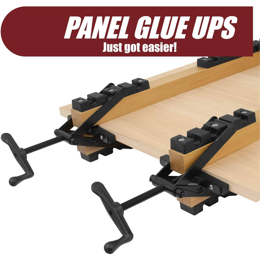 Black - 4 Way Pressure Clamps Kit Alloy Steel Panel Clamp System 1000 PSI Adjustable Woodworking Cla