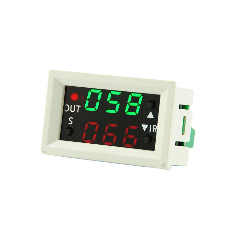 Black - T2401-O T2401-N DC 12V Dual LED Display Time Relay Module Digital Time Delay Relay Cycle Tim