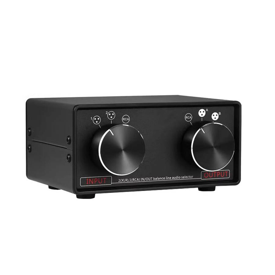 Black - X13A Passive Stereo Selector Switch Balanced to Unbalanced Audio Converter 3 IN 3 OUT High-Q