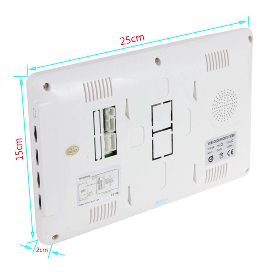 Black - 7" TFT Color LCD Display Video Door Phone Intercom Doorbell System Kit IR Night Vision Rainp