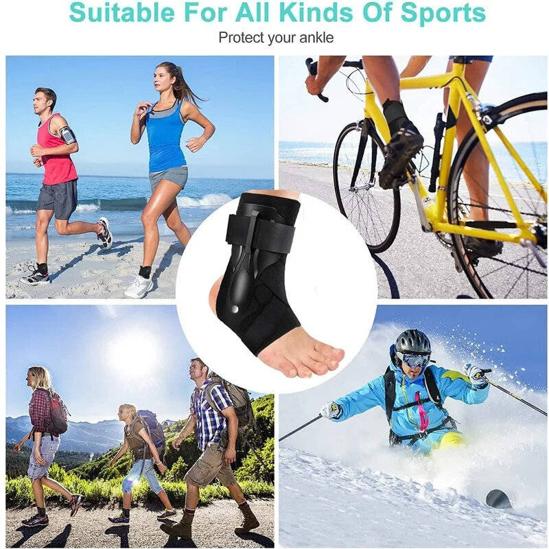 M - 1pc Ankle Support Leather Strap Foot Protection Soft Breathable Easy to Adjust Anti-Sprain Fitne