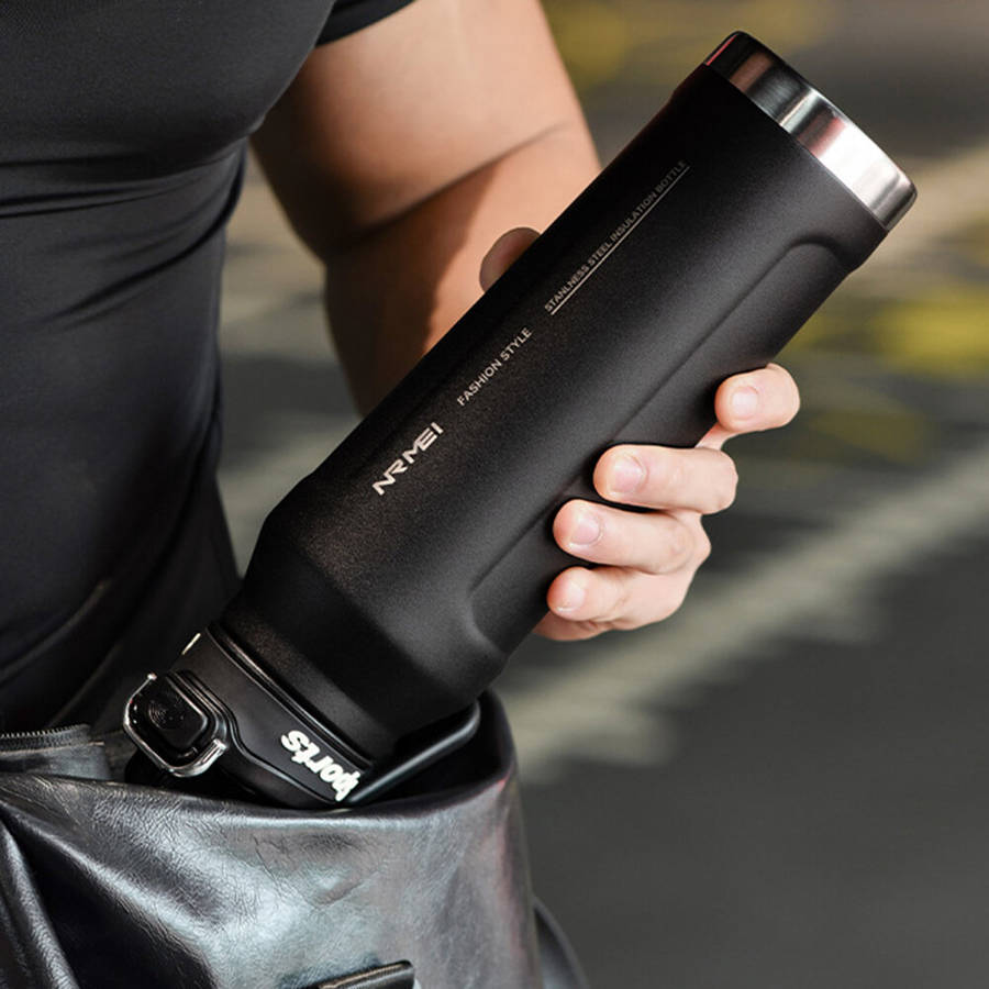 Black - IPRee 1L Thermos Water Bottle 316 Stainless Steel Vacuum Flas Tumbler Coffee Cup Insulated H
