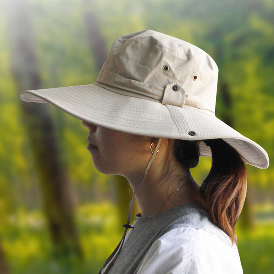 Army Green - Sunscreen Wide Brim Bucket Hat Outdoor in Summer Floppy Waterproof Hat for Hiking Fishi