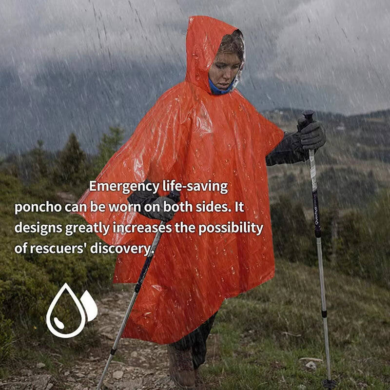 Orange - IPRee Outdoor First Aid Raincoat Camping Survival Blanket Desert Emergency Insulation Warm