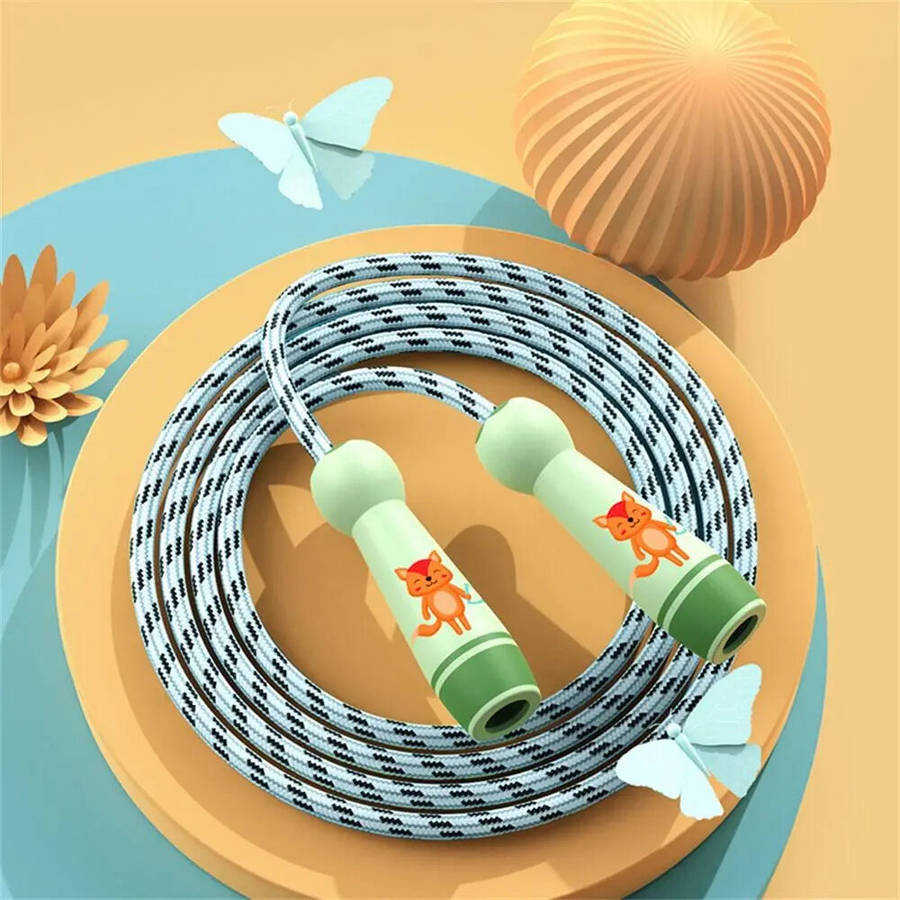 Green - KALOAD 2.8m Adjustable Thick Cotton Jump Rope Comfortable ABS Handle Rope Sports Equipment f