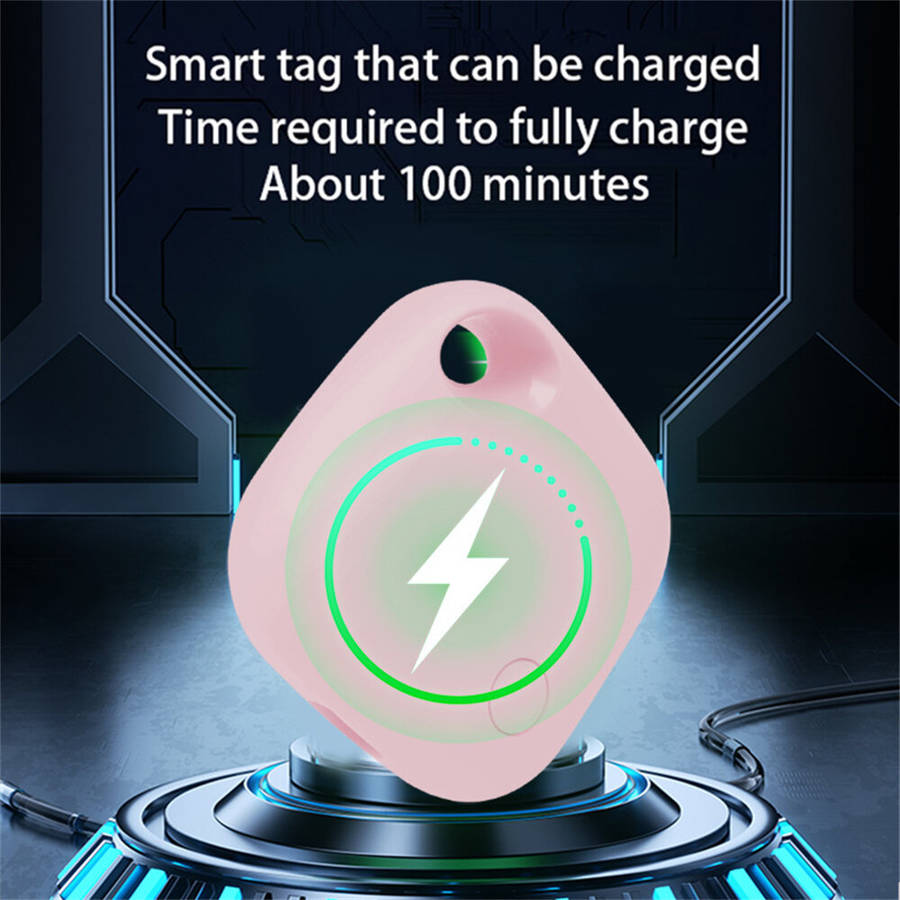 Blue - Rechargeable GPS Air Tracker Smart Tag Precise Positioning Works with Apple Find My APP Type-