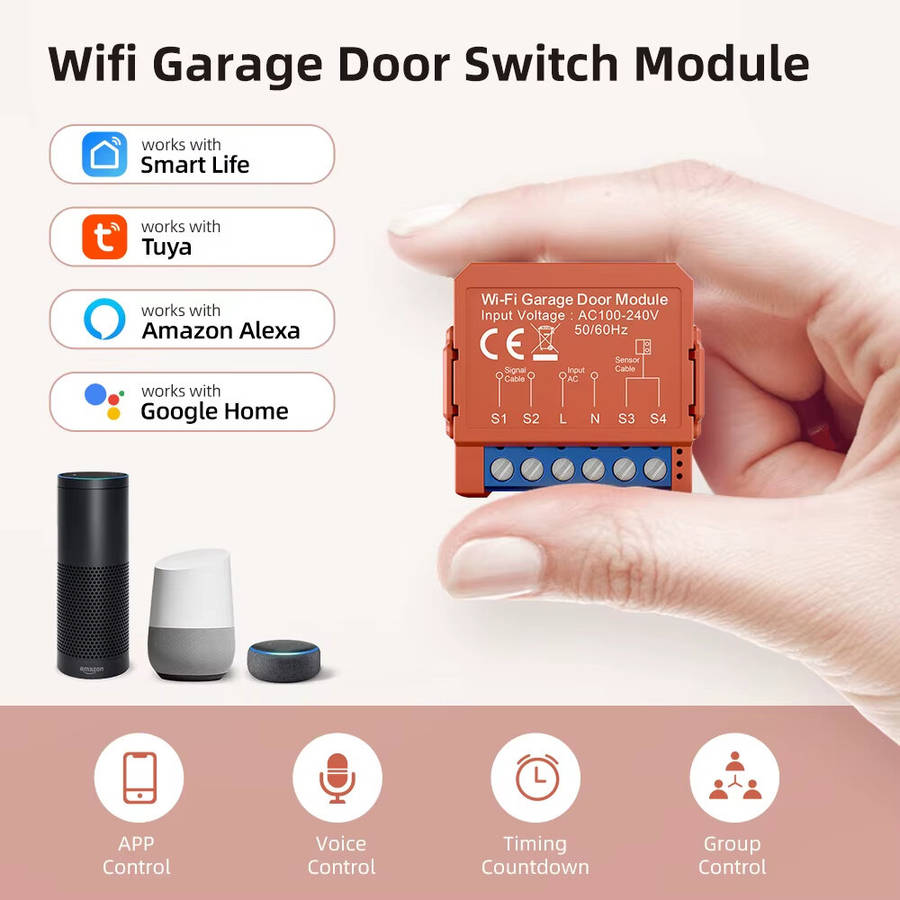 WIFI - Tuya Smart WiFi Garage Door Module Switch Door Opener Controller Smart Life APP Voice Remote