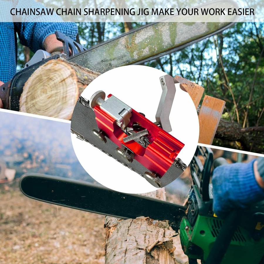 Aluminum Chainsaw Sharpener Portable Chain Saw Chain Saw Sharpener Sharpener with 2pcs Stone Grinder