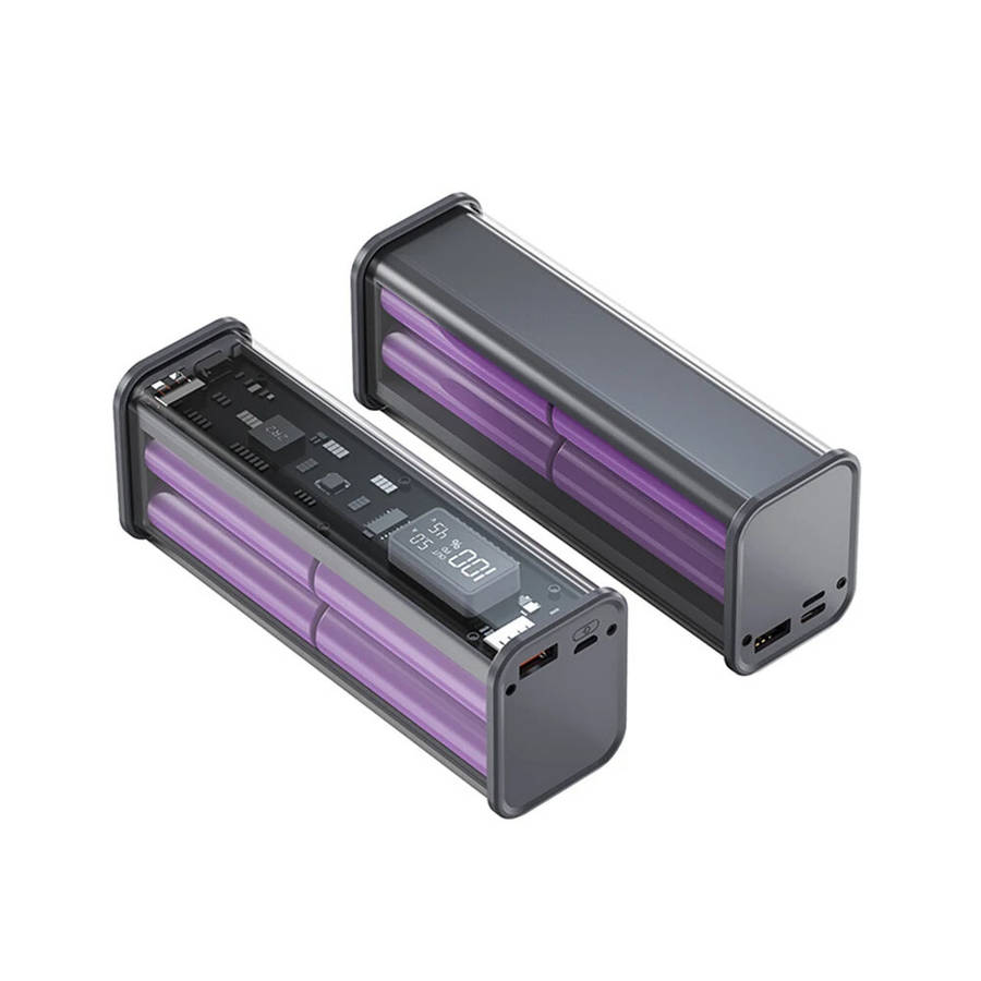 Blue - 8*18650 PD22.5W DIY Professional Battery Charger Case Fast Charging Case for Dual USB+PD Port