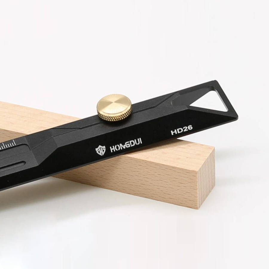 #A - HONGDUI HD26 260mm Dual-purpose Ruler Alluminum Alloy Scriber Measuring the outer diameter of o