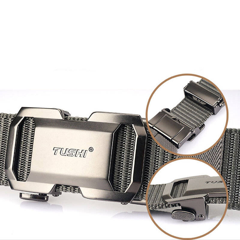Classic Camouflage - TUSHI 120cm Military Tactical Belt Tight Sturdy Nylon Heavy Duty Hard Self-buck