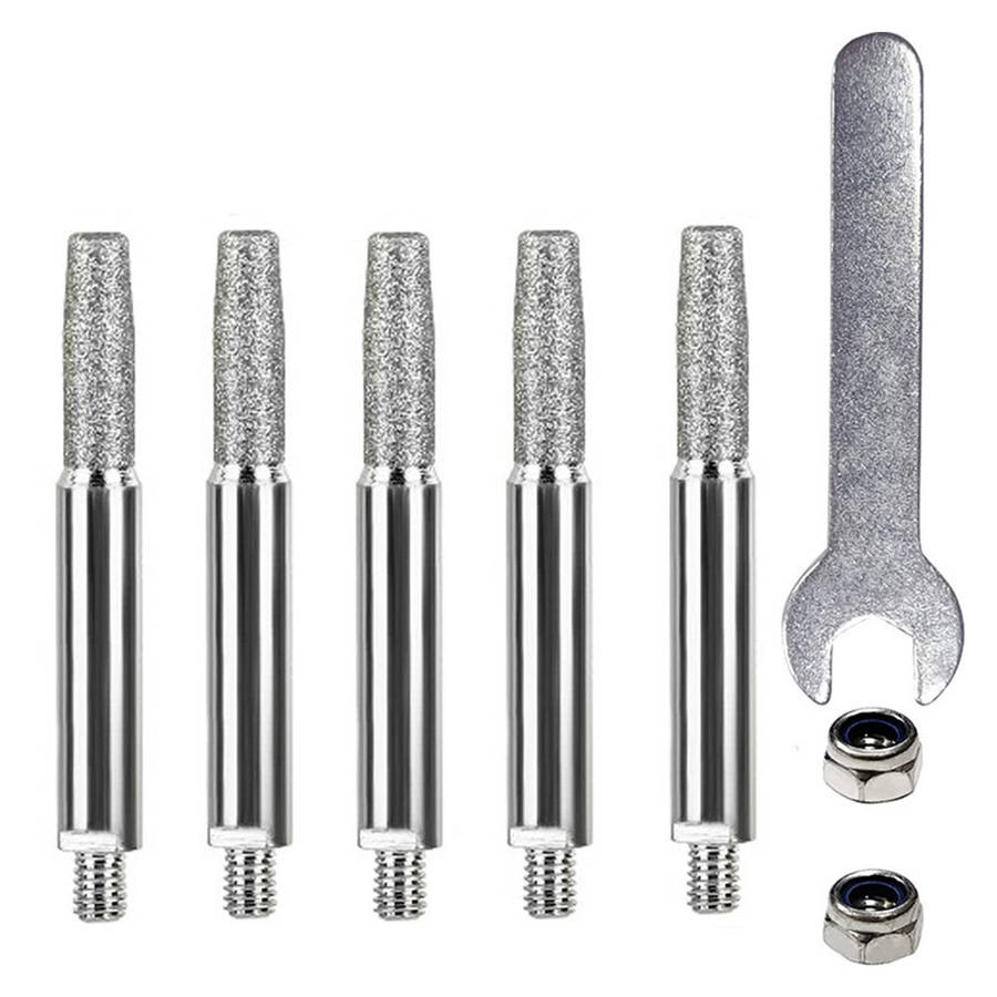 Chainsaw Sharpener Parts Diamond Coated Grinding Head Cylindrical Burr 4 5 6mm For Portable Hand Cha