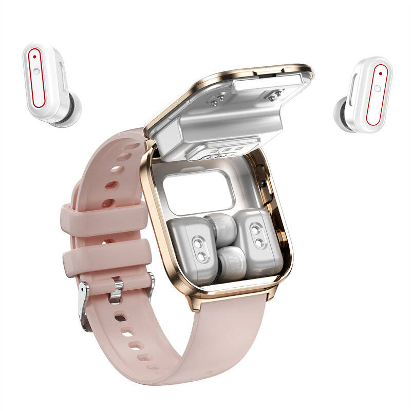 Gold - X9 1.85inch HD Screen TWS bluetooth Earphone Call Hall Switch Control Heart Rate Blood Oxygen