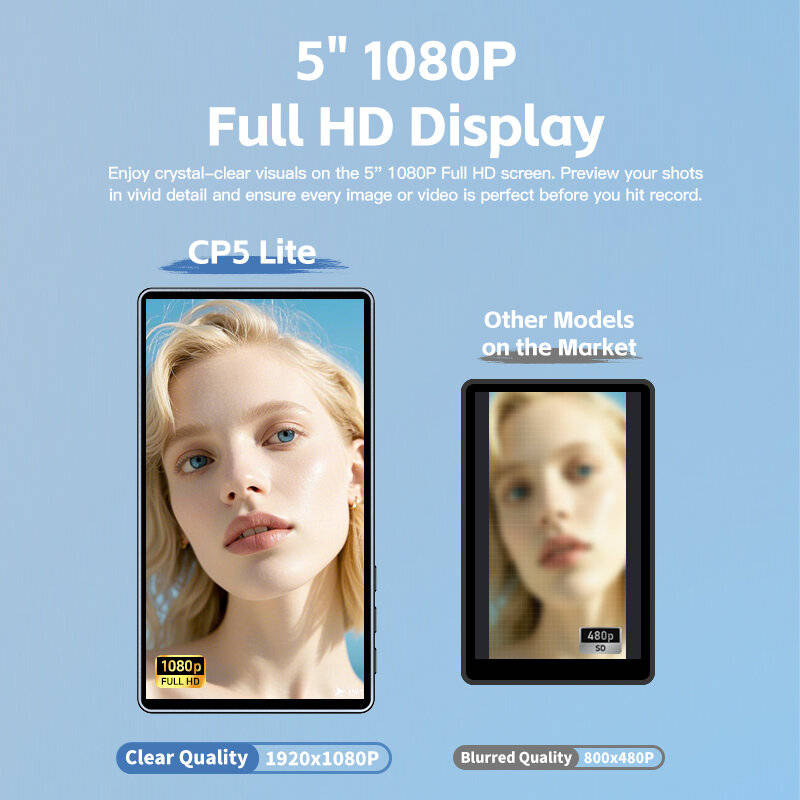 SHIMBOL CP5 Lite 5" Vlog Selfie Phone Monitor Screen 1080P FHD Phone Rear Camera Selfie Monitor for
