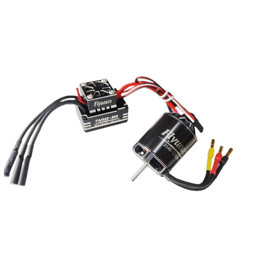 Black - FLYUEACE 3548 1200KV Brushless Motor 80A ESC Combo for 1/10 Rock Crawler Climbing Truck RC C