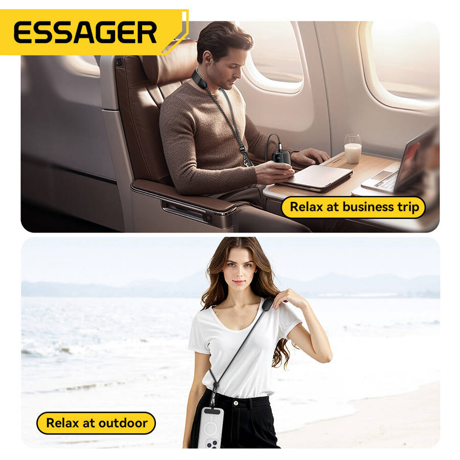 Black - ESSAGER ES-X72 5A 100W Type-C to Type-C Massager Cable PD3.0 QC4.0/3.0 FCP Fast Charging Dat