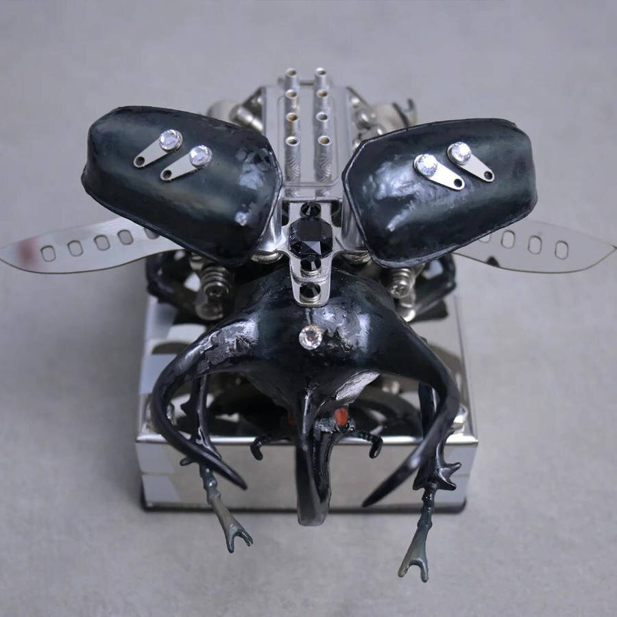 Black - NIKOLATOY V8 Alloy Mechanical Model Desktop Ornament Science Discovery Toys Gifts