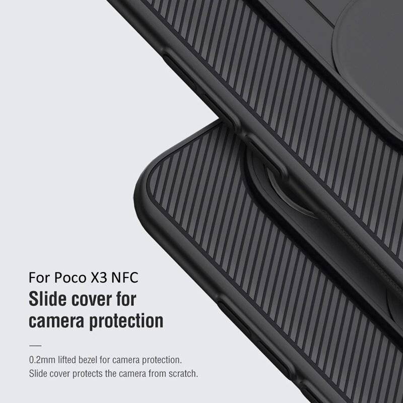 Nillkin For Poco X3 Pro /  Poco X3 Nfc Case Bumper With Slide Lens Cover Shockproof Anti-Scratch Tpu