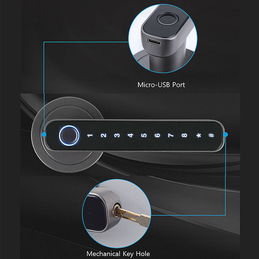 Tuya Smart Door bluetooth Lock Intelligent Anti-theft Door Lock Dynamic Password APP Fingerprint Key
