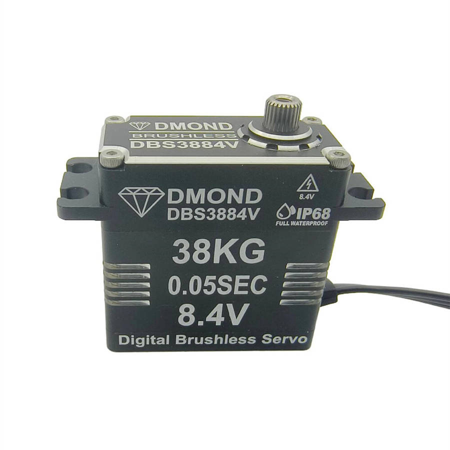 Black - DMOND DBS3884V 38KG 0.05sec 8.4V IP68 Waterproof High Speed Gear RC Digital Brushless Servo