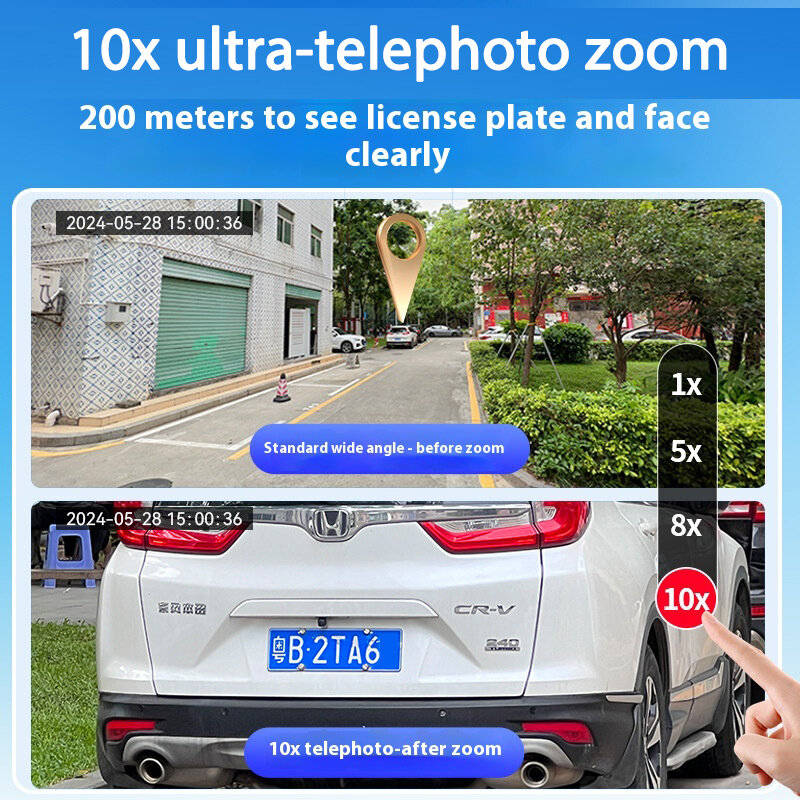 10K UHD WiFi 6 PTZ Camera 20MP Wireless Outdoor 10X Zoom Four Screen Four Lens Automatic Tracking Tw