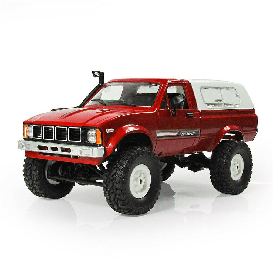 WPL C24 1/16 RTR 4WD 2.4G Military Truck Buggy Crawler Off Road RC Car 2CH Toy - Red