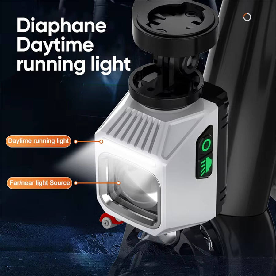 White - BIKIGHT Portable Hanging Bicycle Headlight Adjustable High Low Beam Anti-glare Waterproof Ty