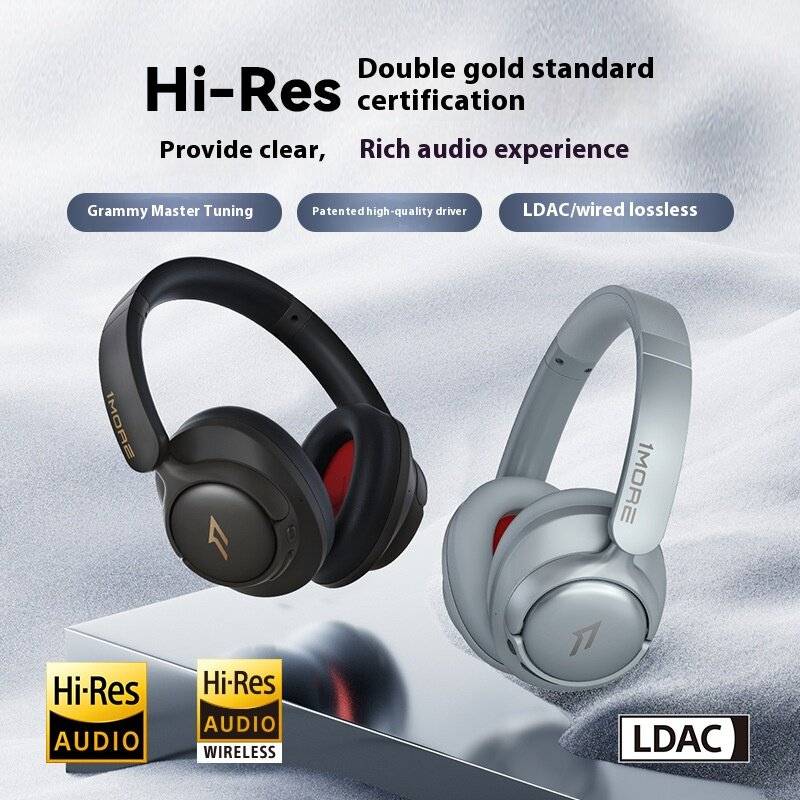 Silver - 1MORE SonoFlowS ANC Headset Wireless bluetooth Headphone Double Hi-Res Audio LDAC -45dB Act