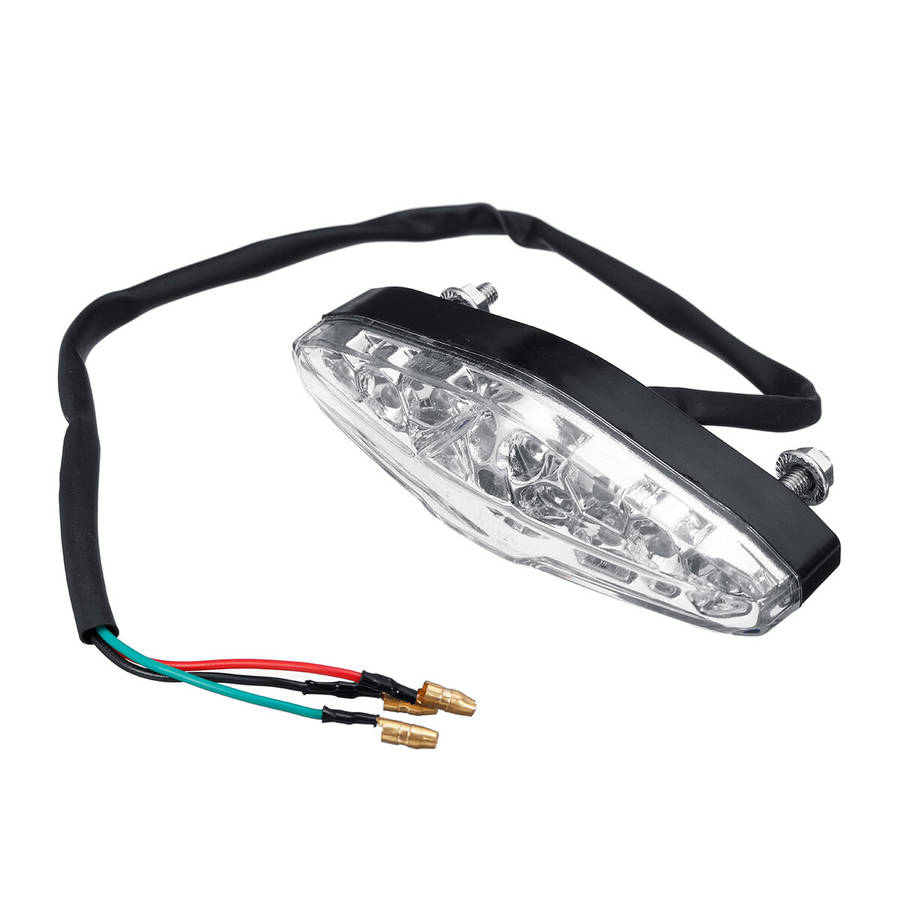 Universal DC 12V Red LED Motorcycle ATV Dirt Bike Brake Stop Running Tail Light Without Bracket - Wh