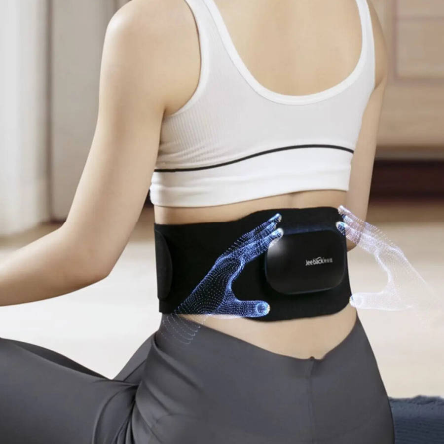 Gray - Jeeback G9 Waist Massager Instrument Back Lumbar Heat Pulse Smart Physiotherapist Lumbar Port